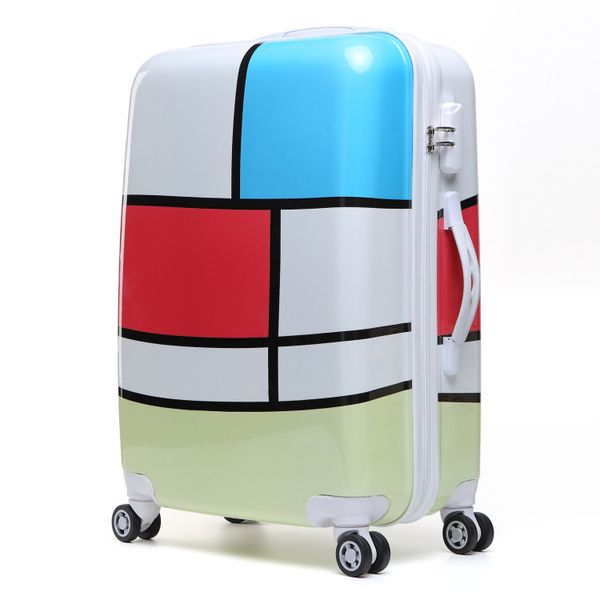 

women fashion animal/floral/building/piano printed luggage suitcase drawbar travel case with 16 colors for choice
