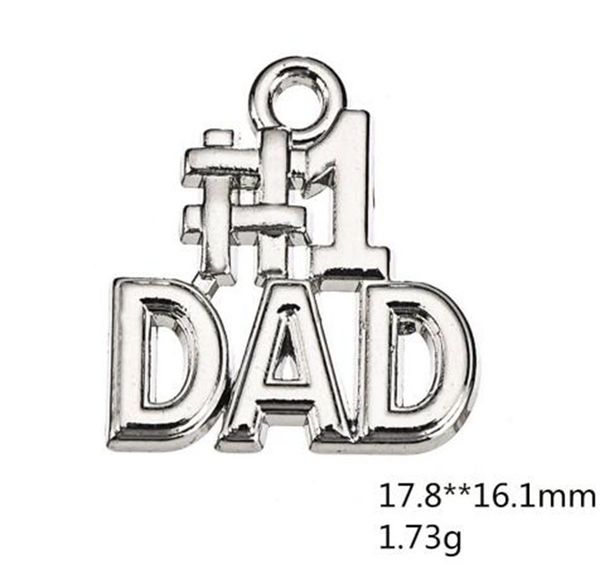 

2021 jewelry zinc alloy metal silver plated number 1 dad charms other customized jewelry, Bronze;silver