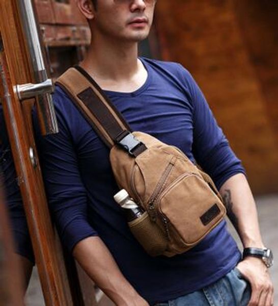 

2018 new men's chest bag shoulder zipper pocket messenger bag