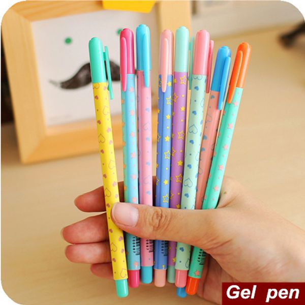 

8 pcs/lot starry love gel pen 0.38mm black ink pen star roller pens canetas escolar stationery papelaria school supplies 6523