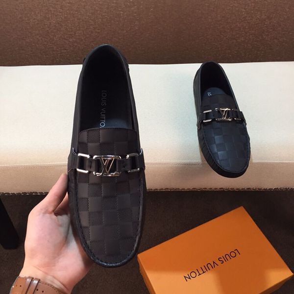 

moccasin-gommino men genuine leather shoes solid color spring and autumn dress shoes adults fashion horsebit loafers driving shoes, Black