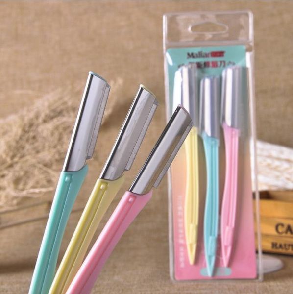 

2018 3pcs eyebrow shaper shaver knife trimmer razor hair remover tool facial tool