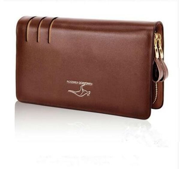 

brand kangaroo root men day clutch business men classical long wallet standard wallets brand hand bags, Red;black