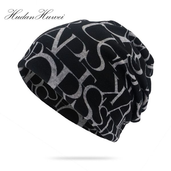 

fashion autumn thin beanie hat women men letter & beanies turban hat cap hip hop hats for gorros toucas drnm008