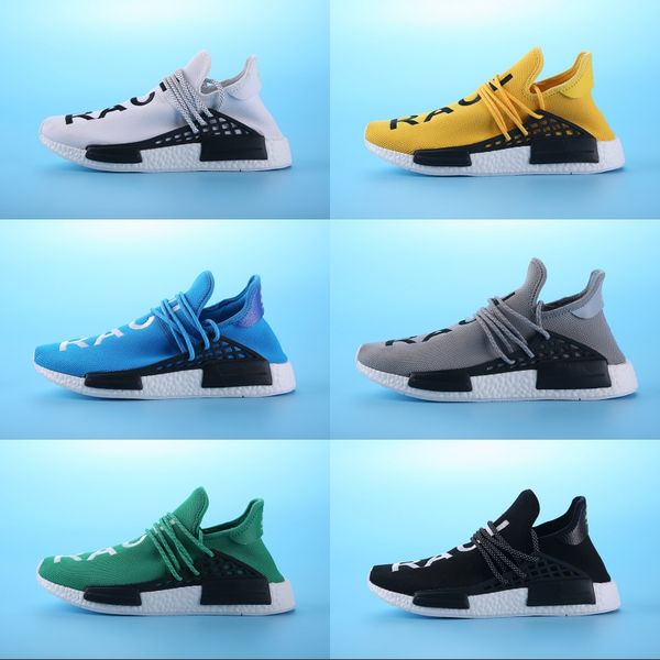 

Nmd human race running hoe pharrell william x hu men women runner hoe yellow blue green grey white athletic neaker u 5 11