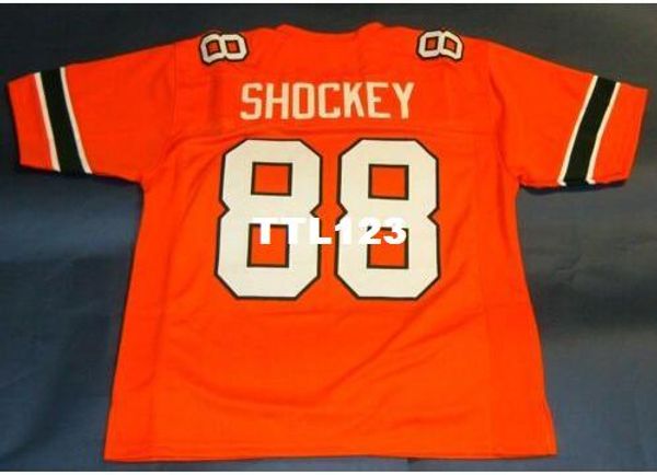 

пользовательские мужчины майами ураганы #88 джереми шокей университет змея оранжевый колледж джерси размер s-4xl или пользовательские любое, Black;red