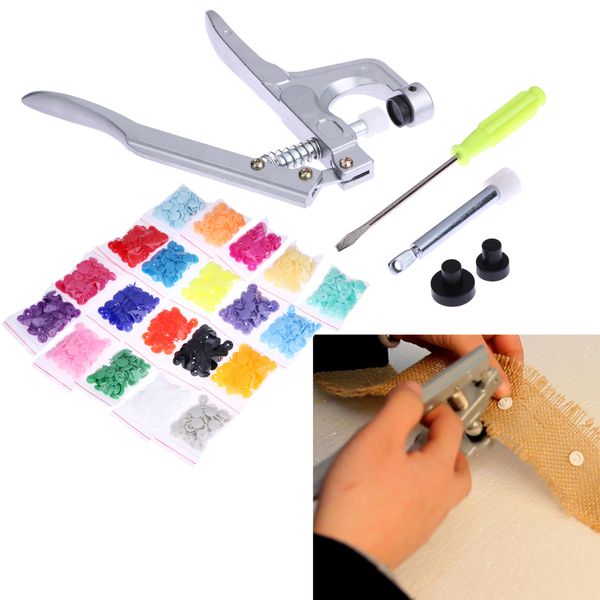 

t5 plastic resin snap button installation tool sihetun buckle hand pressure clamp 300pcs plastic buckle button sewing tool set, Black