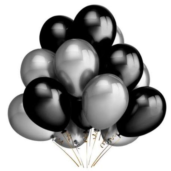 

supplies 2.2g 10inch globos gold balloons black latex decor helium 30pcs/lot party wedding air birthday pearl kids silver gifts qccsb