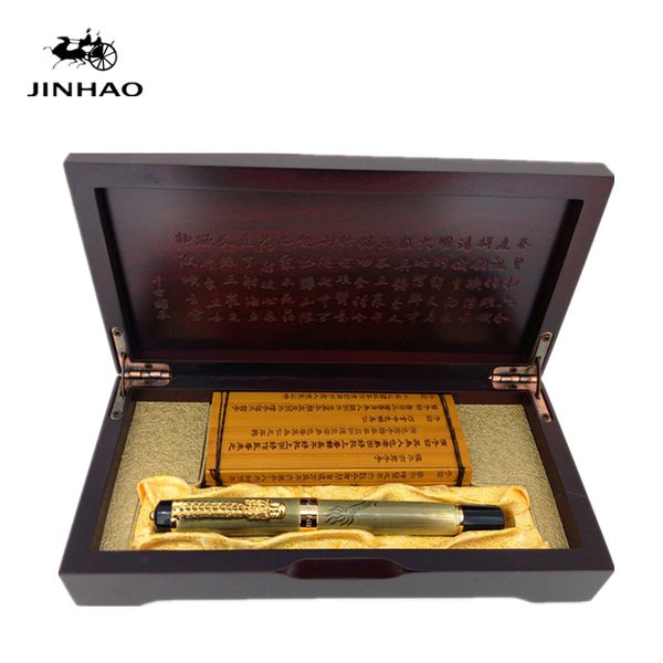 

jinhao ancient grey chinese oriental dragon fountain pen with original box ing