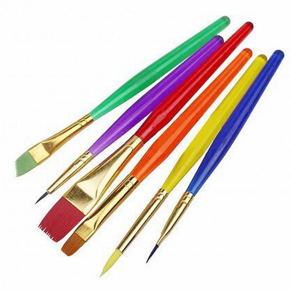 

новый 6pcs/set красочные фондант торт кисти украшения малярные инструменты продвижения обледенения установить пыления инструмент для пригото