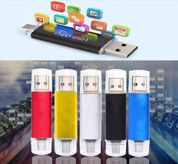 

new otg pen drive 8gb 16gb 32gb 64gb usb flash drive colorful memory stick u disk for android phone tablet thumbdrive