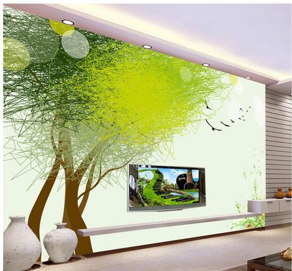 

modern wallpaper for living room hand drawn abstract tree tv background wall painting