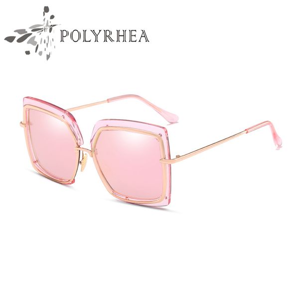 

fashion luxury sunglasses retro vintage men brand designer shiny gold frame laser logo women with box, White;black