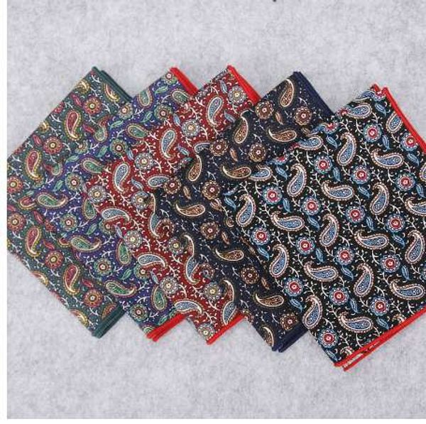 Brand new man vintage lenço 100% algodão hankies bolso de bolso dos homens Handkerchiefs Paisley impresso de toalha gravatas