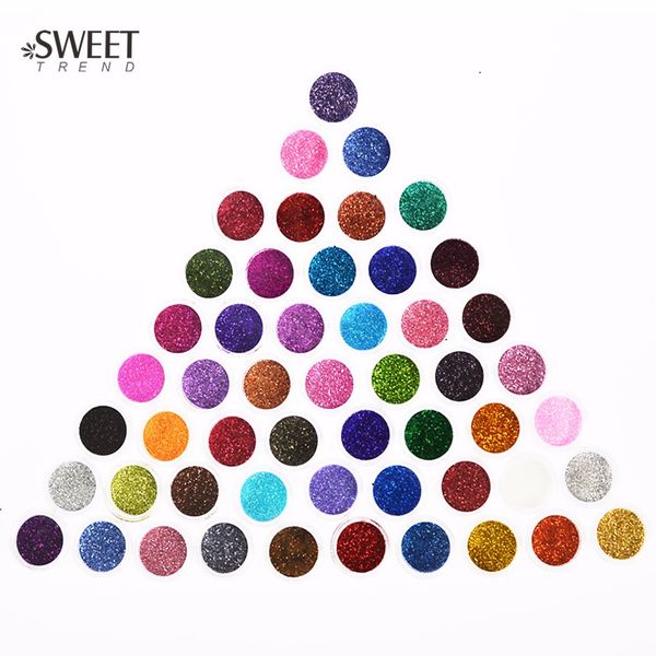 

nail glitter 60pcs different colors dust 3d art decoration acrylic uv gem polish tools set nj151, Silver;gold