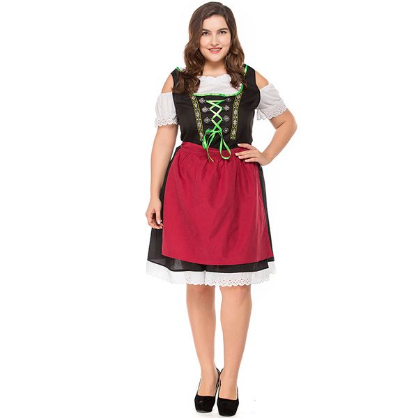 Neue Damen Dirne Kellnerin Maid Cosplay Kostüm Deutsches Oktoberfest Bier Mädchen Bayerisches Bar Maid Kleid Halloween Kostüm