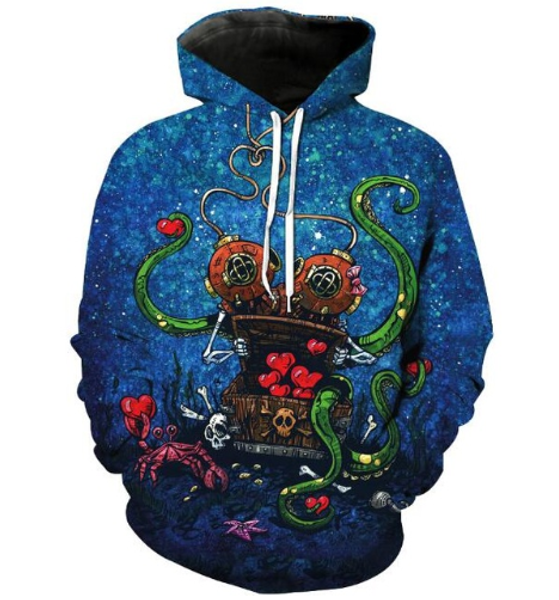 

новые моды для мужчин / женщин черепа 3d смешно печатных crewneck толстовка мода повседневная толстовки h474, Black