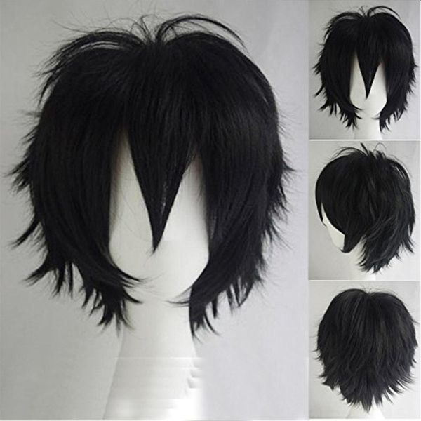 

full wig heat resistant synthetic hair cosplay costume full cap wigs off black x, Black;brown