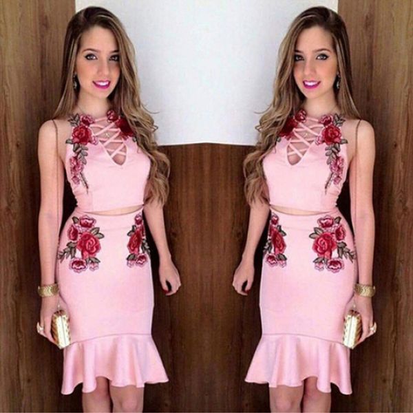 

fasion women 2 piece outfits bandage bodycon sleeveless fishtail skirt party club set, Gray