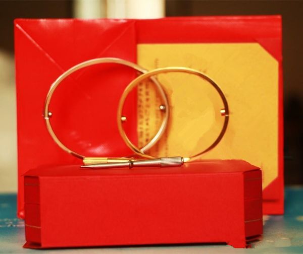 

Jewelry titanium teel love bracelet ilver ro e gold bangle women men crew crewdriver bracelet couple jewelry with original box et