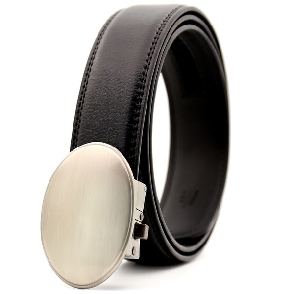 

fashion new arrival brand automatic buckle men belt genuine leather belt for men brand luxury business cow skin male strap lh124, Black;brown