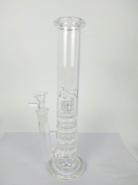 H: 26CM D: 3.8CM Bong in vetro vendita calda piattaforme petrolifere in vetro dab rig colpo a mano triplo nido d'ape caffettiere a gabbia per uccelli fumo tubo dell'acqua in vetro