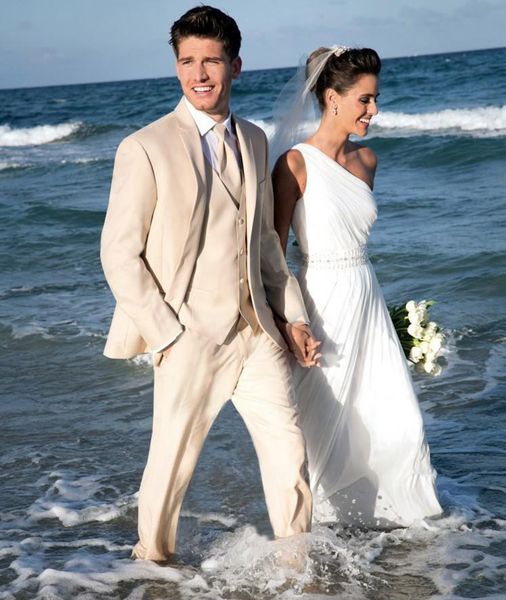 

2018 summer beach beige men suits wedding suits for man custom made bridegroom groomsmen 3piece slim fit formal blazer prom tuxedos man, Black;gray