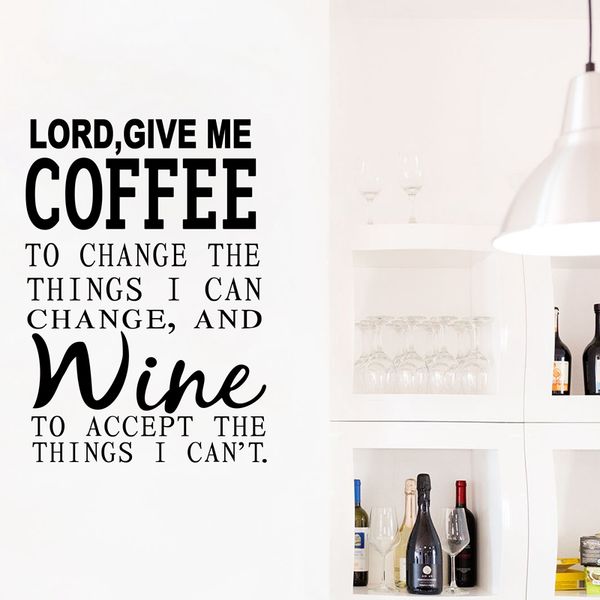 Girl Lord Give Me Coffee Wine Kitchen Restaurant Wall Vinyl Letter E Stickers Decor Decal Sticker Art Decals From