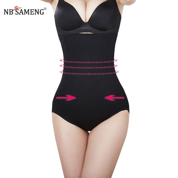 

2018 women high waist girdle body shaper underwear slimming tummy knickers panties lady seamless belly shapewear, Black;pink