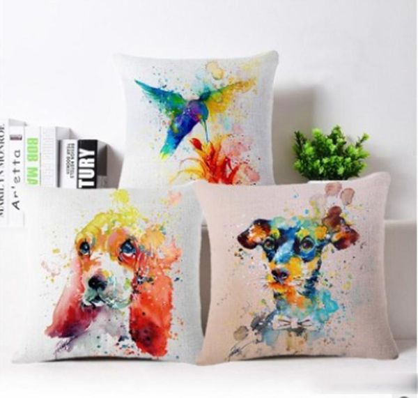 24 Styles Diy Creative Pillow Linen Cartoon Animal Printed Waist