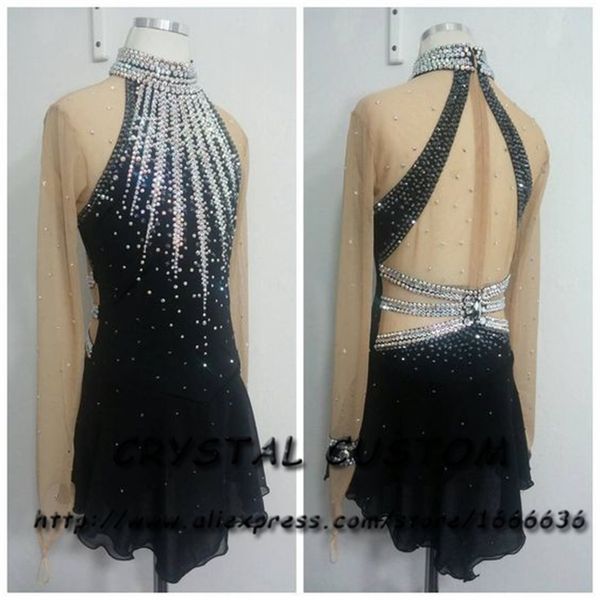 

custom-made figure skating dress new brand figure skating dresses for competition dr4778, Black;red
