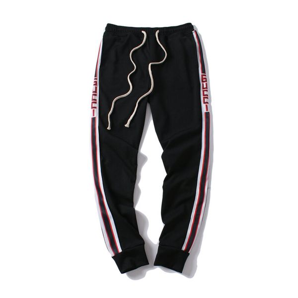 

fashion mens pants active jogger track pants brand jogger clothing side stripe drawstring pant men brand sport sweat pants, Black