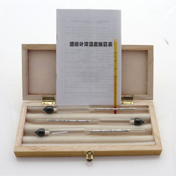 

accurate three groups 0-100 degrees alcohol hydrometer test alcohol concentration thermometer liquor tester analyzer