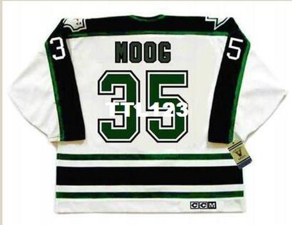 

men #35 andy moog dallas stars 1990's ccm vintage k hockey jersey or custom any name or number retro jersey, Black;red