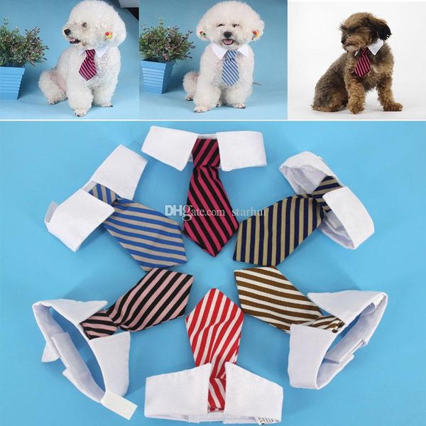 

new pet dog cat striped bows tie neck bandanas baby print dog apparel clothing mix color wx-g13