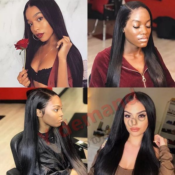 

wholesale silky straight wig simulation human hair full straight wigs for beautiful women in stock, Black