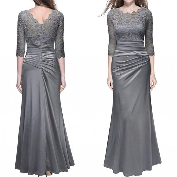 

урожай мать невесты платья 3/4 с длинным рукавом кружево аппликации вечером партия платья сшитого пола длина свадебное платье для гостей, Black;red