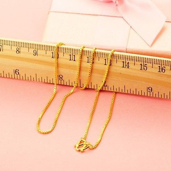 

new arrival pure 999 24k yellow gold chain women box link necklace 5.5-6g, Silver