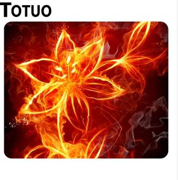 Modo caldo Fire Fiore Pattern Stampa Mousepad Rubber Rettangolo Computer Notebook Mouse Mat Gamer Speed ​​Mouse Pad