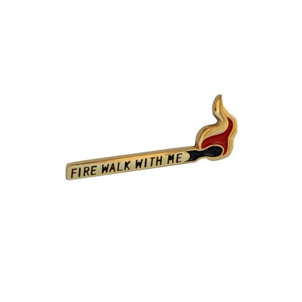 

twin peaks fire walk with me hard enamel pin, Gray