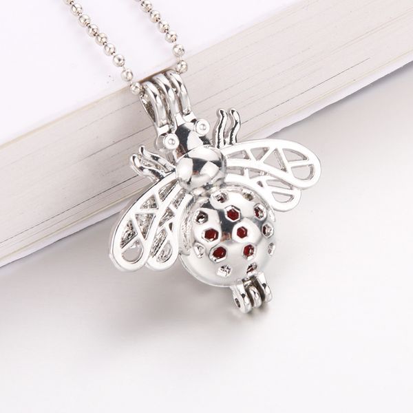 

new animal cage pendant essential aroma perfume locket for necklace jewelry open lock love wish jewelry, Silver