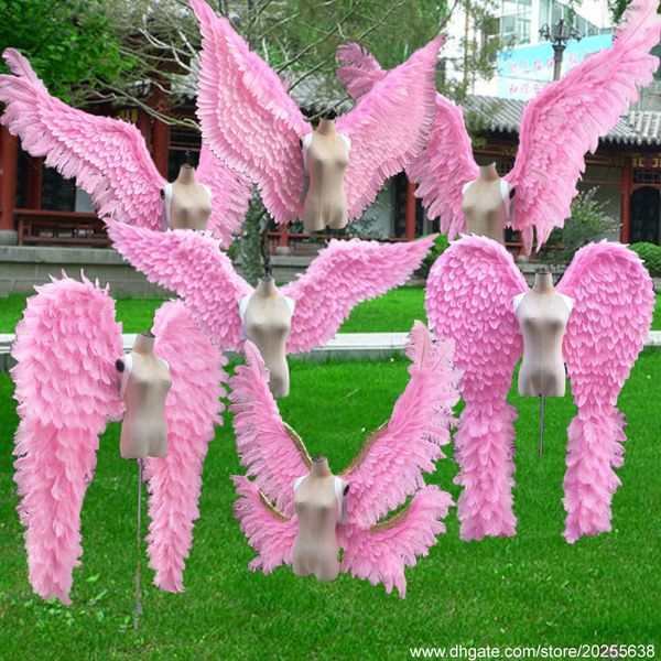 Hochwertige süße rosa Engelsflügel, schöne Geschenke für Mädchen und Erwachsene, Feenflügel für Tanz, Hochzeit, Garten, Bar, Party, Dekoration, Schieß-Requisiten