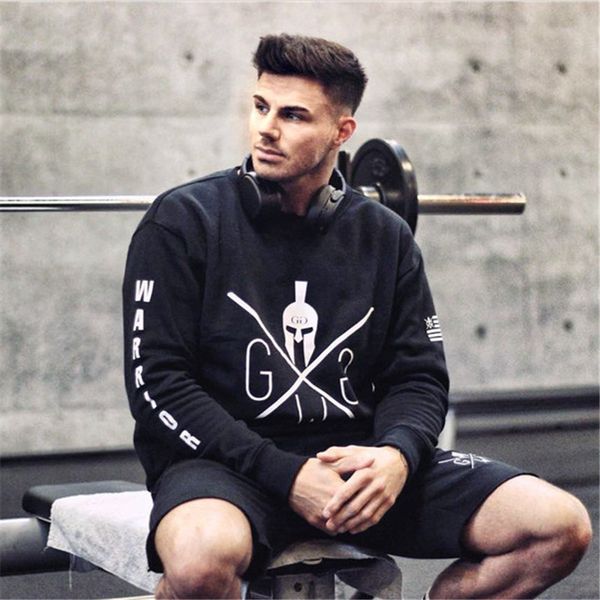 

male shirt running sport long sleeve t-shirt fitness bodybuilding cotton tee sweatshirt cotton fleece sportswear joggers men, Black;blue