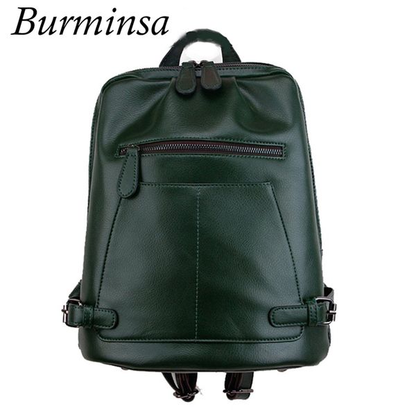 

burminsa brand preppy style genuine leather backpack for teenage girls women's designer travel bags ladies shoulder school bags