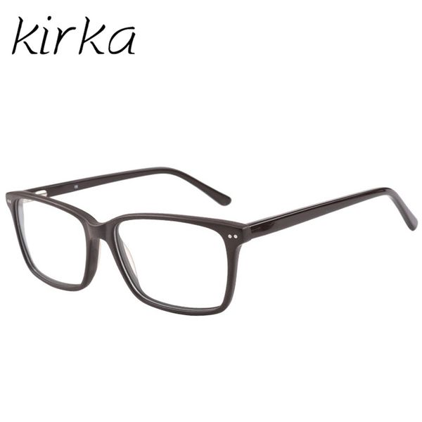 

kirka new acetate men's brown rectangular glasses frame male optical designer men clear glasses eyeglass myopia eyewear frames, Silver