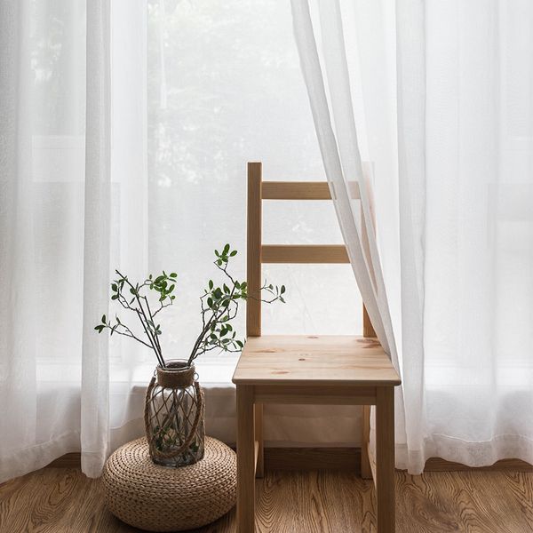 2018 New Sheer Curtains Home Textiles Flax Stripe American Style