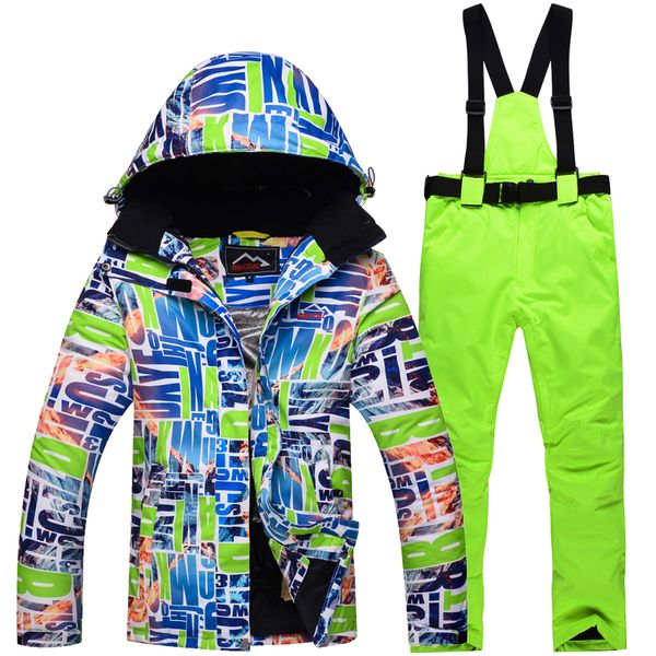 

2018 ski suit men and women, winter outdoor wind, waterproof, warm and breathable ski jacket + pants.ing