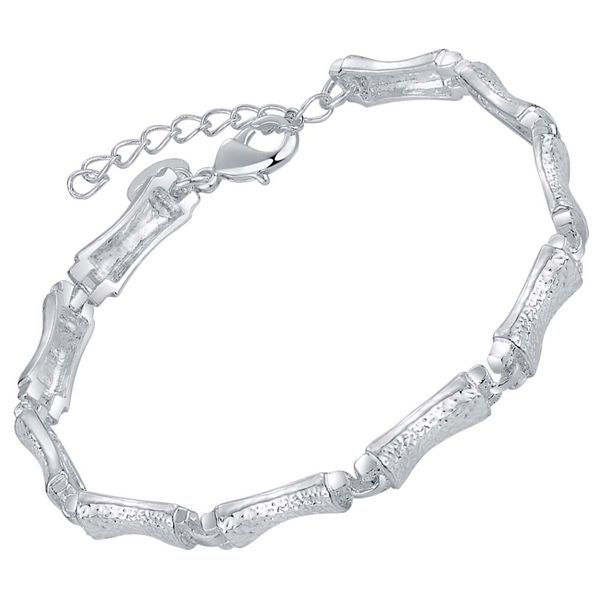 

bracelets charm jewelry women gift new trendy 925 jewelry silver plated 6mm chain bracelet for male female ab137, Black