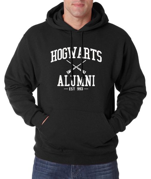 

hogwarts hoodies men inspired magic print 2018 spring winter men sweatshirt warm fleece hoodie movie fans, Black