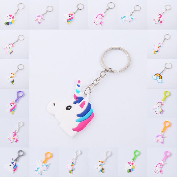 

Cute Rainbow Unicorn Keychain Key Ring Decor Birthday Party Favor Bag Ornament For Kids 22 Styles Support FBA Drop Shipping H596Q